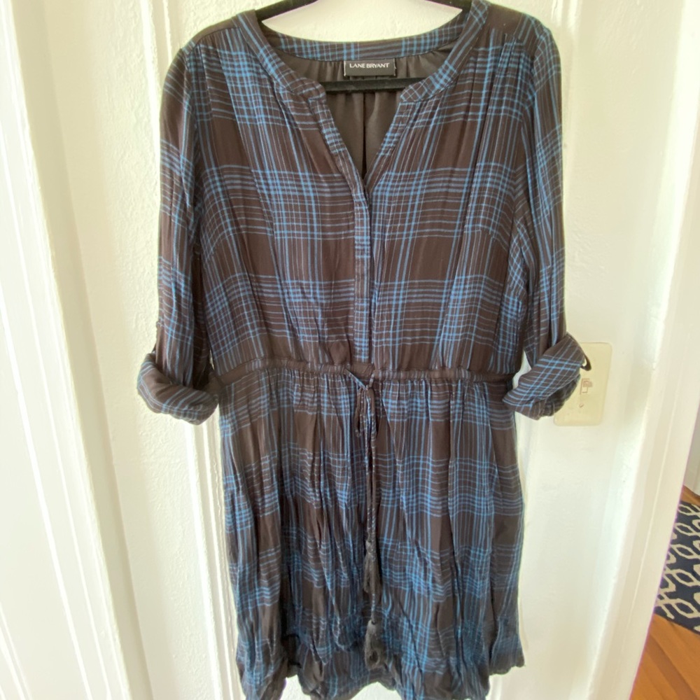 Blue and Black Plaid Dress